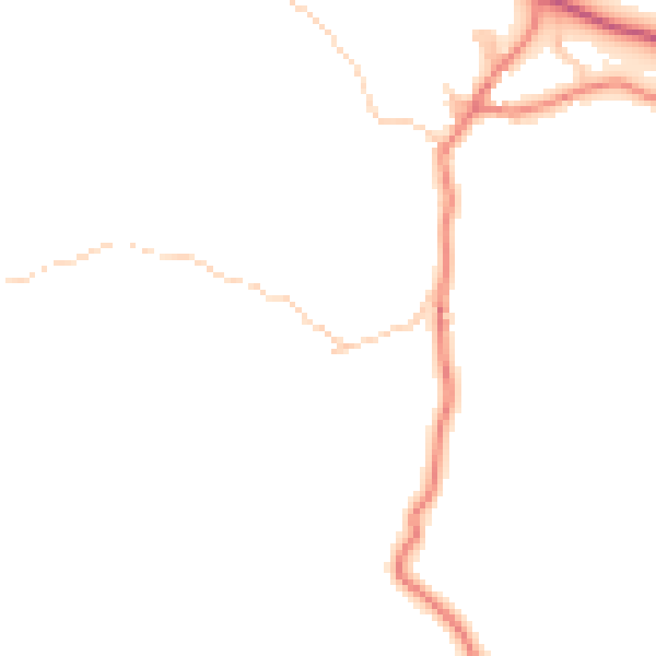 Daytime road noise heatmap for LA22 9HY