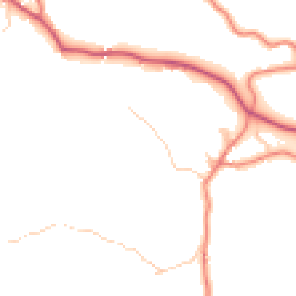 Daytime road noise heatmap for LA22 9JA