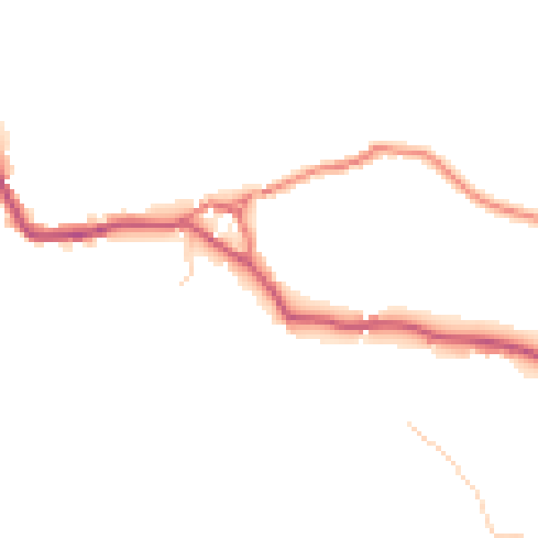 Daytime road noise heatmap for LA22 9JE