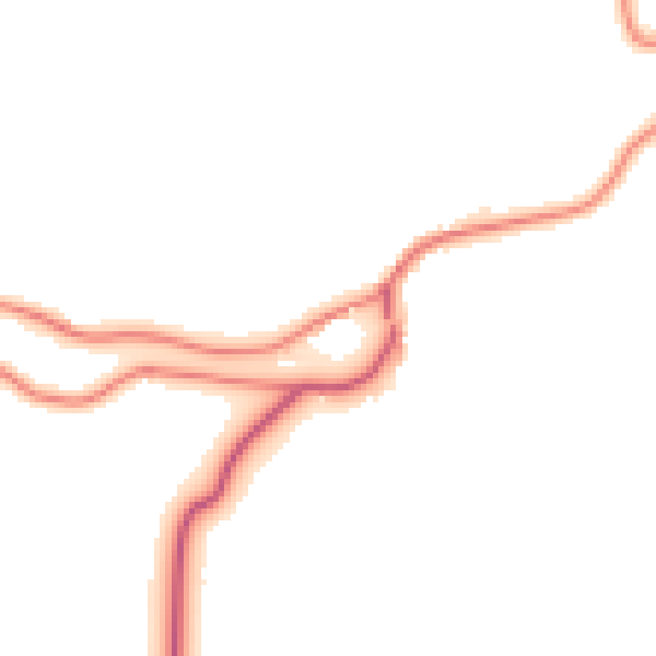 Daytime road noise heatmap for LA22 9ND
