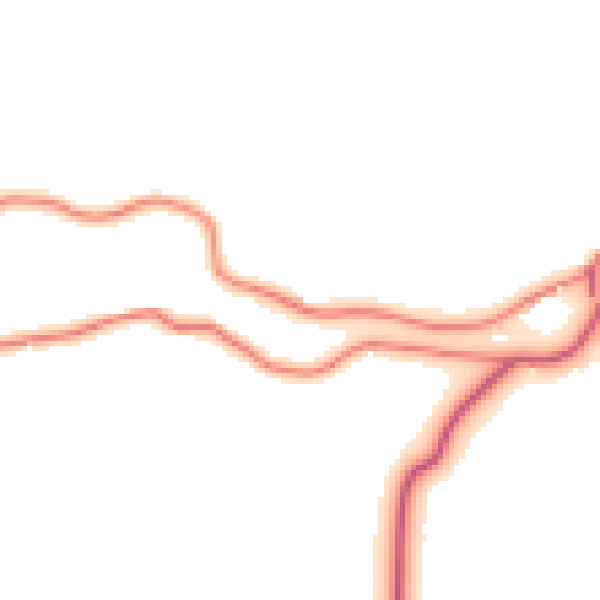 Daytime road noise heatmap for LA22 9NE