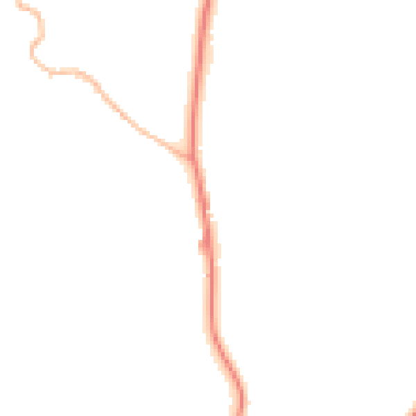 Night-time road noise heatmap for LA22 9PP