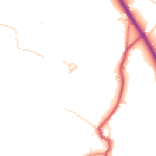 Daytime road noise heatmap for LA22 9QE