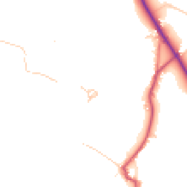 Daytime road noise heatmap for LA22 9QQ