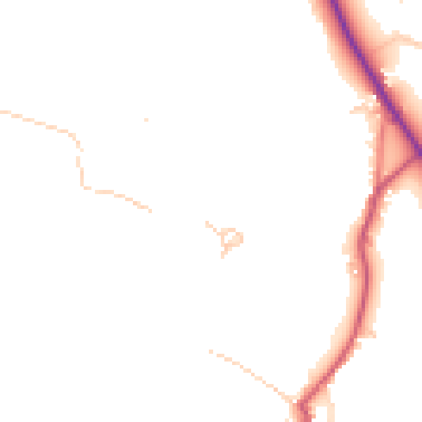 Daytime road noise heatmap for LA22 9QT