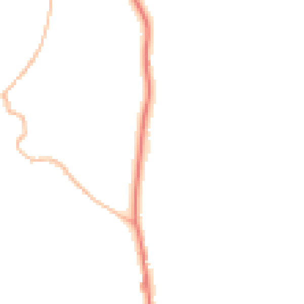 Night-time road noise heatmap for LA22 9QY