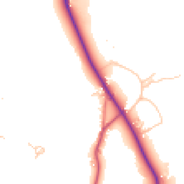 Daytime road noise heatmap for LA22 9RA