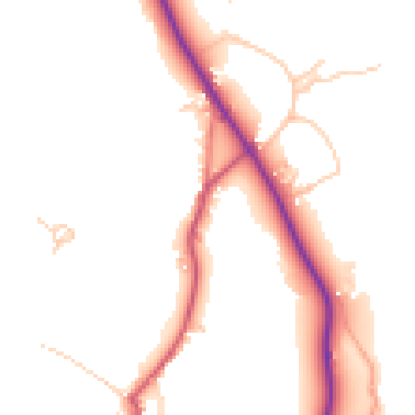 Daytime road noise heatmap for LA22 9RH