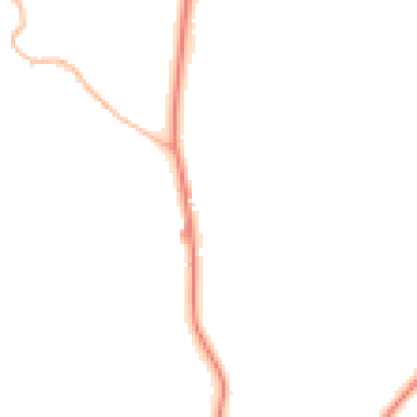Night-time road noise heatmap for LA22 9SQ