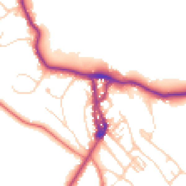 Daytime road noise heatmap for LA23 1AG