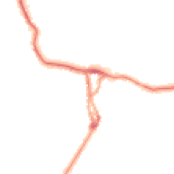 Night-time road noise heatmap for LA23 1AG