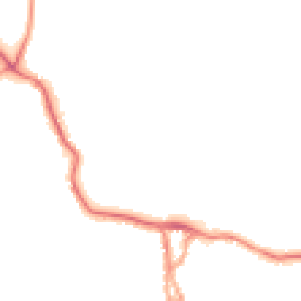 Night-time road noise heatmap for LA23 1AP