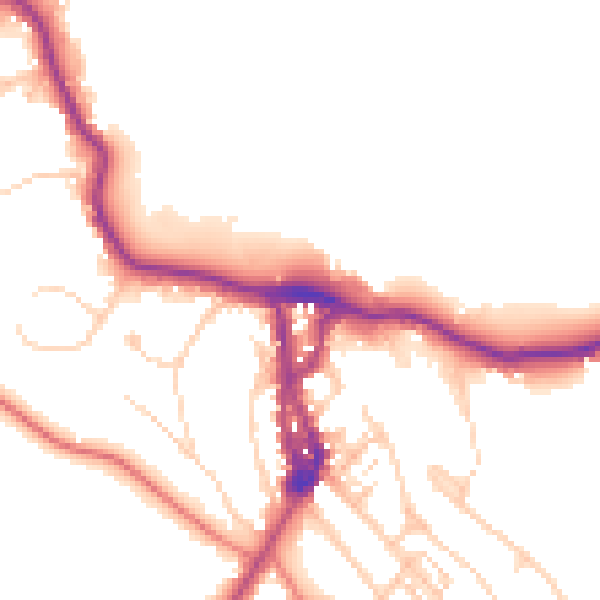 Daytime road noise heatmap for LA23 1AQ