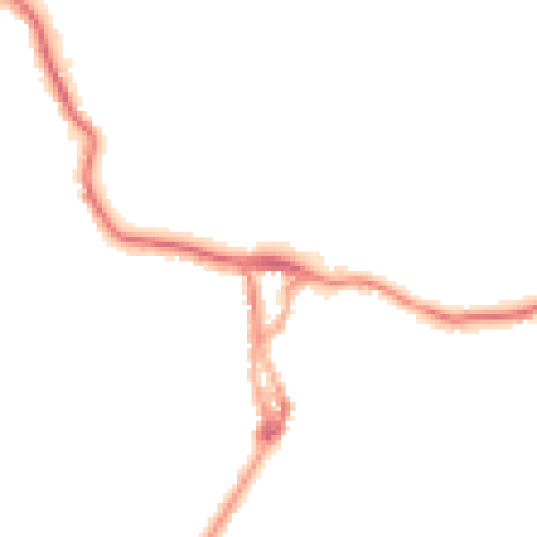 Night-time road noise heatmap for LA23 1AQ