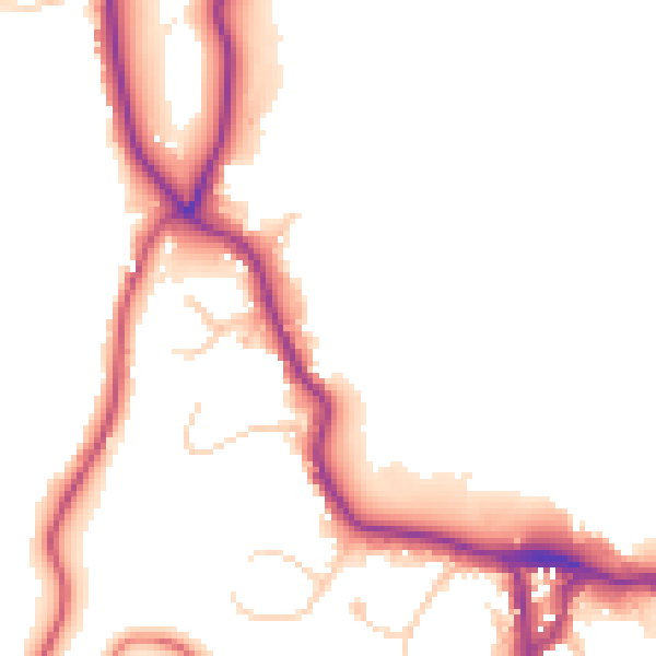 Daytime road noise heatmap for LA23 1AS