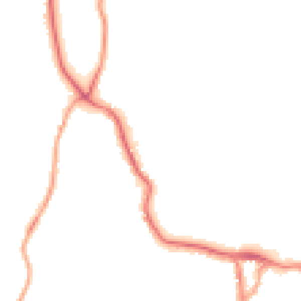 Night-time road noise heatmap for LA23 1AS