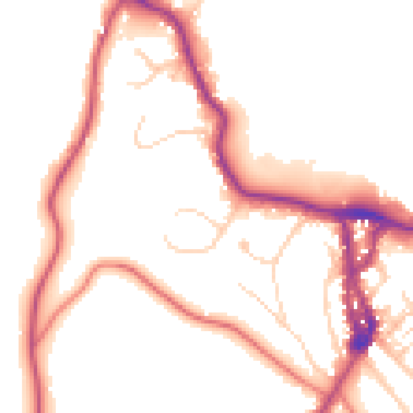 Daytime road noise heatmap for LA23 1AY