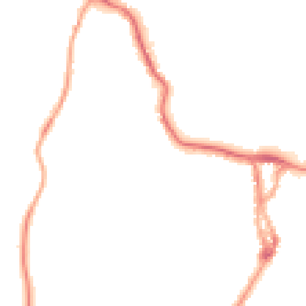 Night-time road noise heatmap for LA23 1AY