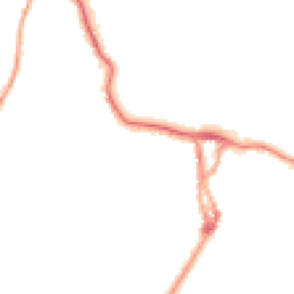 Night-time road noise heatmap for LA23 1BB