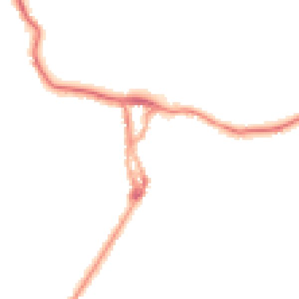 Night-time road noise heatmap for LA23 1BD