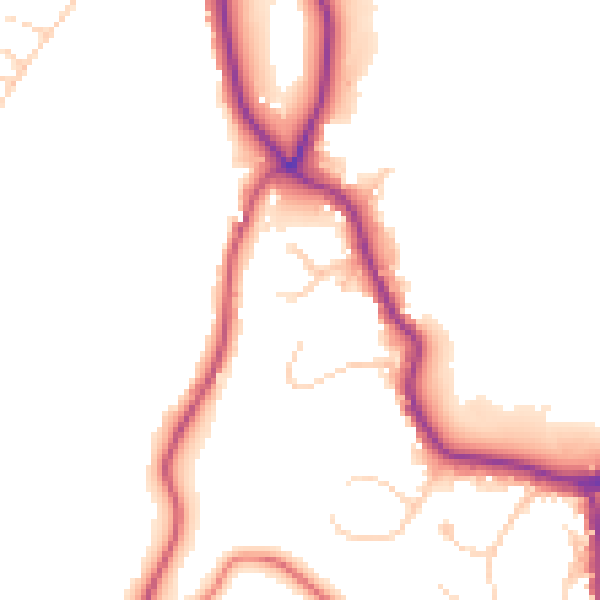 Daytime road noise heatmap for LA23 1BF