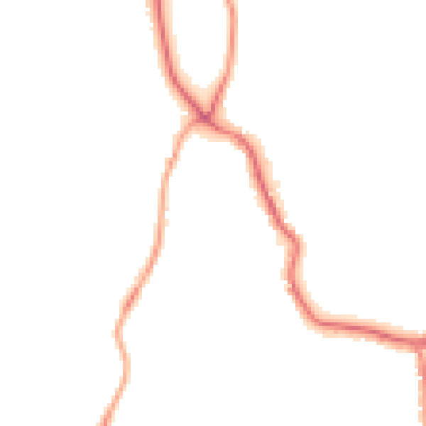 Night-time road noise heatmap for LA23 1BF