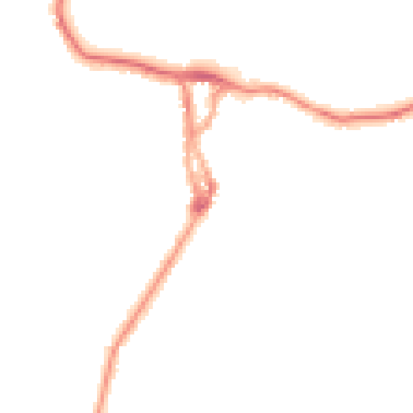 Night-time road noise heatmap for LA23 1BL