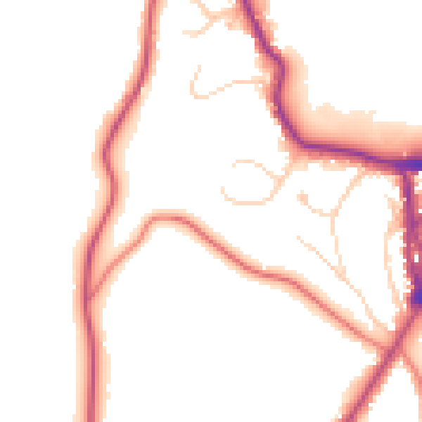 Daytime road noise heatmap for LA23 1BS