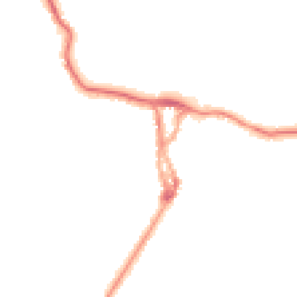Night-time road noise heatmap for LA23 1BU