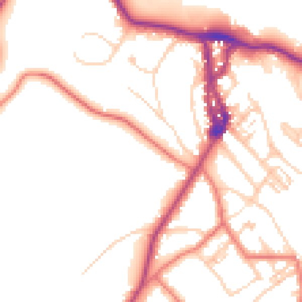 Daytime road noise heatmap for LA23 1DF