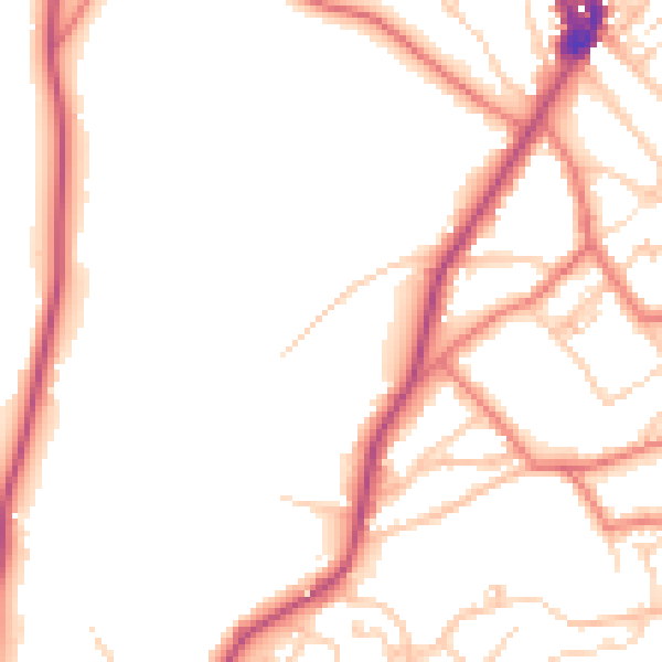 Daytime road noise heatmap for LA23 1DJ
