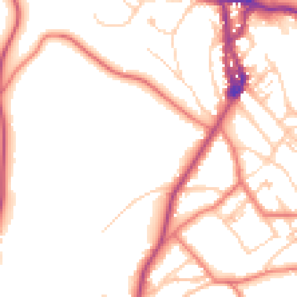Daytime road noise heatmap for LA23 1DQ