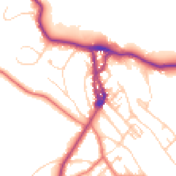 Daytime road noise heatmap for LA23 1DR