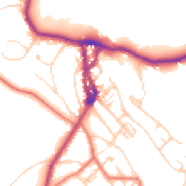 Daytime road noise heatmap for LA23 1DT