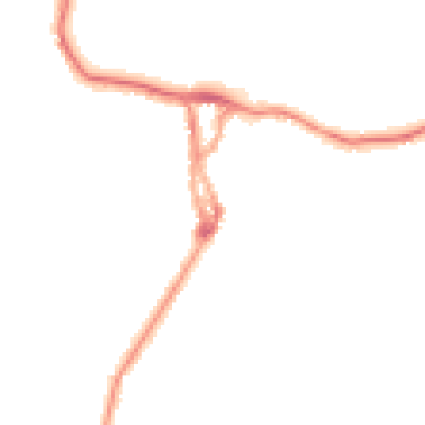 Night-time road noise heatmap for LA23 1DT
