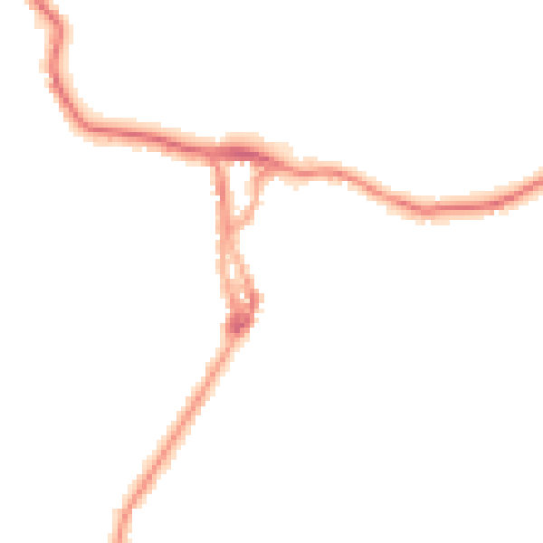 Night-time road noise heatmap for LA23 1EG