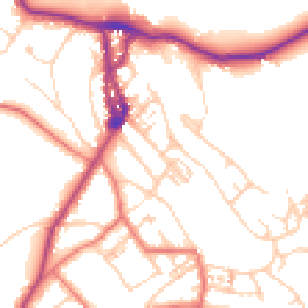 Daytime road noise heatmap for LA23 1EP