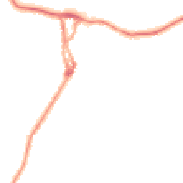 Night-time road noise heatmap for LA23 1EP