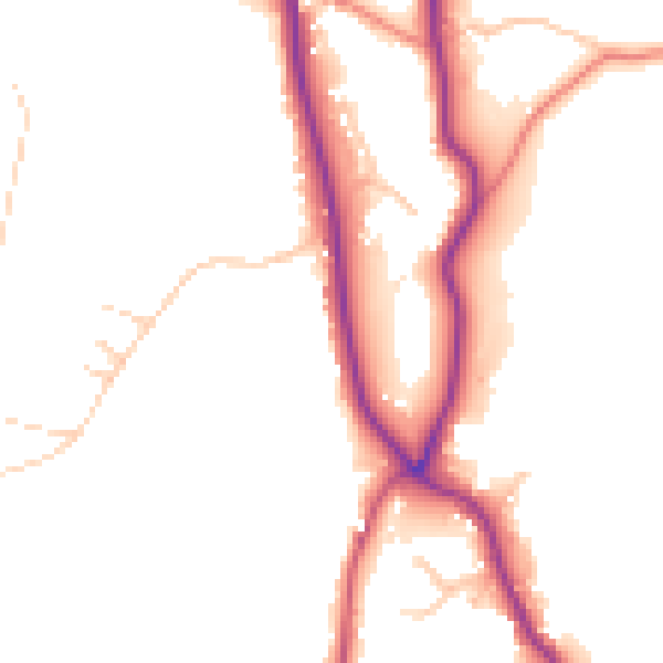 Daytime road noise heatmap for LA23 1HD