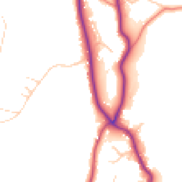 Daytime road noise heatmap for LA23 1HE