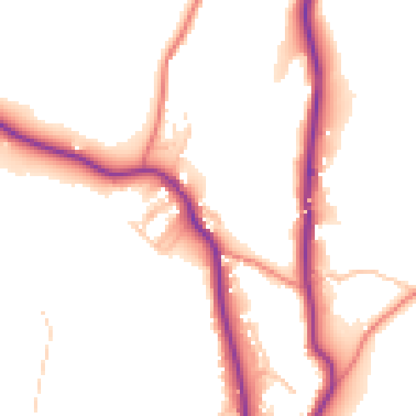 Daytime road noise heatmap for LA23 1HN