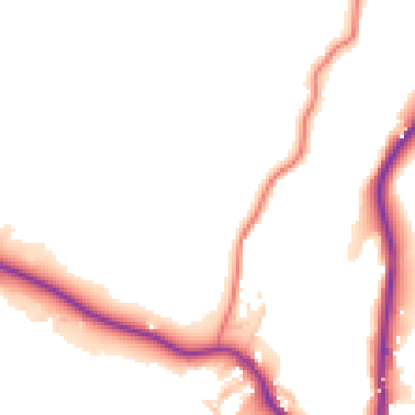Daytime road noise heatmap for LA23 1HT