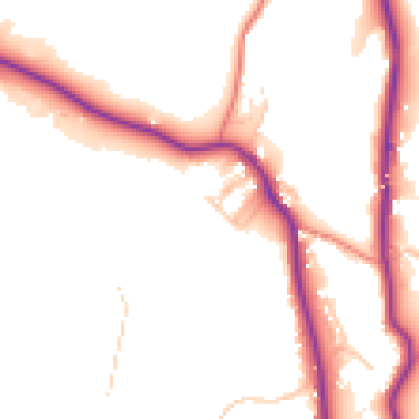 Daytime road noise heatmap for LA23 1HY