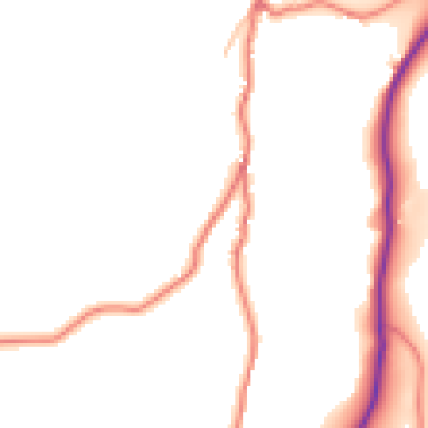 Daytime road noise heatmap for LA23 1LE
