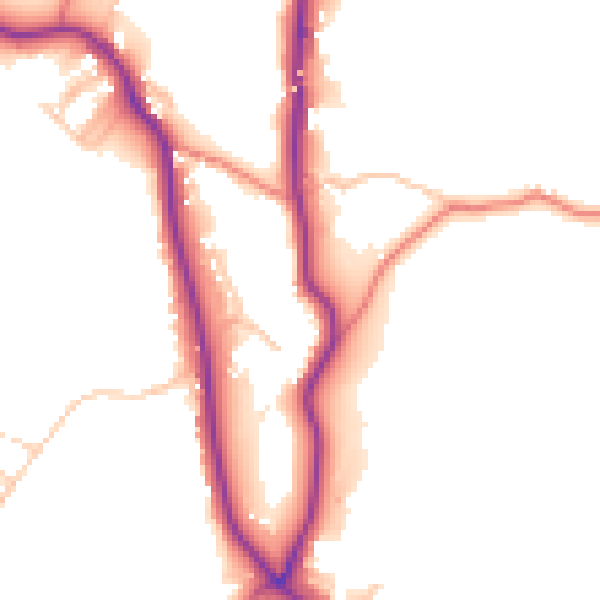 Daytime road noise heatmap for LA23 1NJ