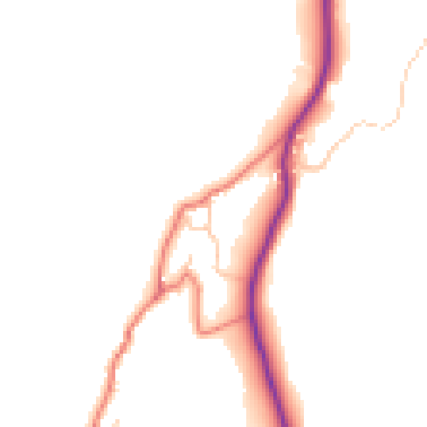 Daytime road noise heatmap for LA23 1PN