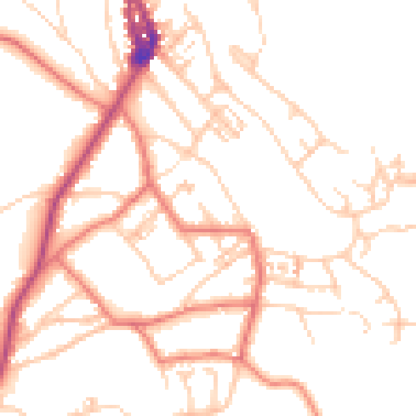Daytime road noise heatmap for LA23 2AT