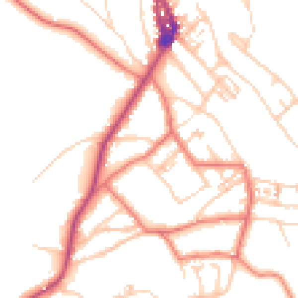 Daytime road noise heatmap for LA23 2BX