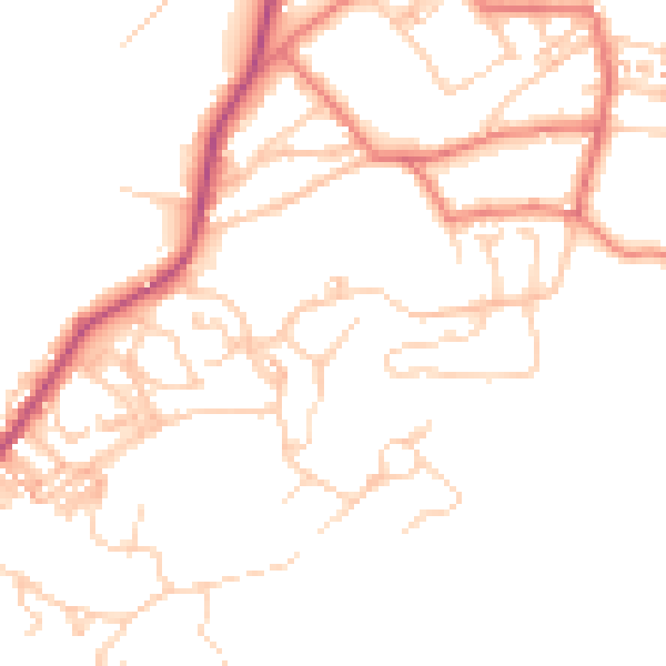 Daytime road noise heatmap for LA23 2EY