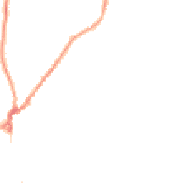 Night-time road noise heatmap for LA23 2HU